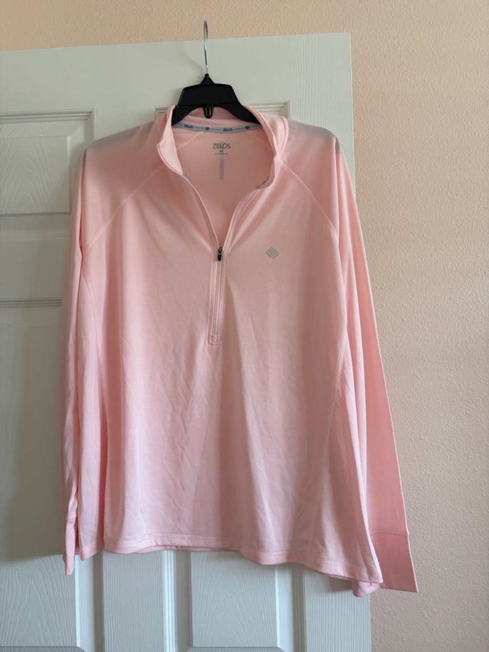 ZELOS Pale Pink Half-Zip Pullover